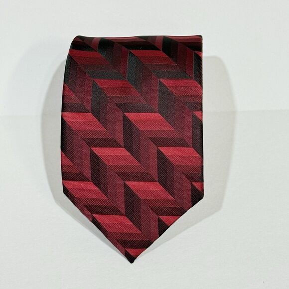 Pierre Cardin Hand Made Red Blue Silk Men’s Neck Tie - Picture 5 of 11